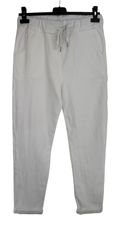 Ladies Italian lagenlook Plain Stretchy Magic Trousers