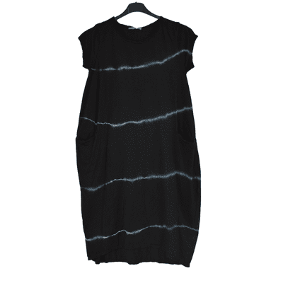 Ladies Italian Cotton Tie Dye Dress with Cap Sleeves and Pockets