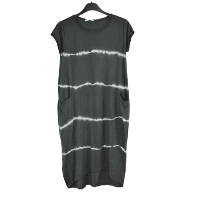 Ladies Italian Cotton Tie Dye Dress with Cap Sleeves and Pockets