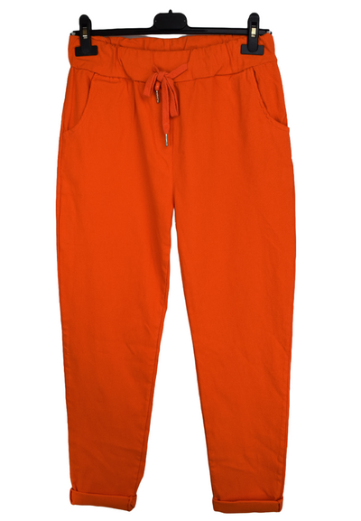 Ladies Italian lagenlook Plain Stretchy Magic Trousers
