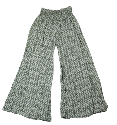 Ladies Leaf Print Wide Leg Trousers Palazzo Culottes