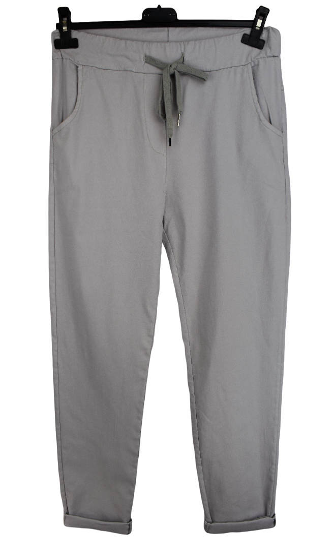 Ladies Italian lagenlook Plain Stretchy Magic Trousers