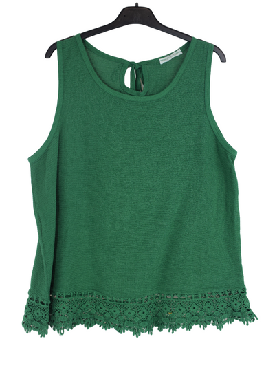 Ladies Sleeveless Italian Crochet Hem Vest Top