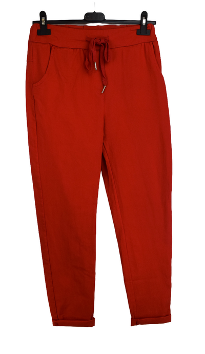 Ladies Italian lagenlook Plain Stretchy Magic Trousers