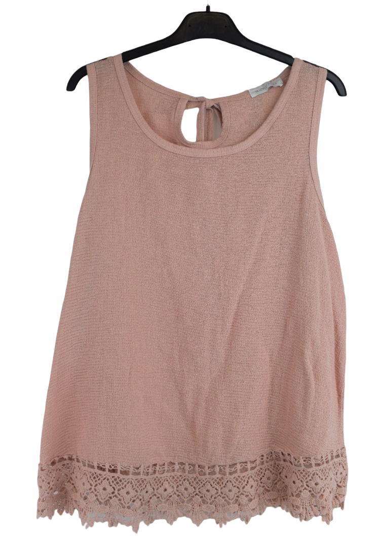 Ladies Sleeveless Italian Crochet Hem Vest Top