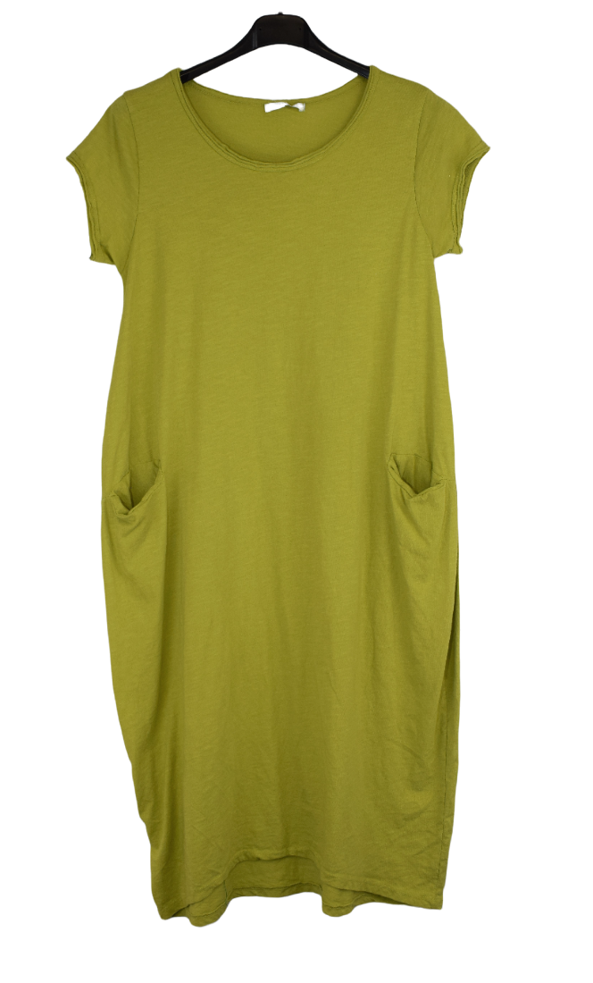 Ladies Italian Cotton Jersey Stretch Tunic Dress with Pockets