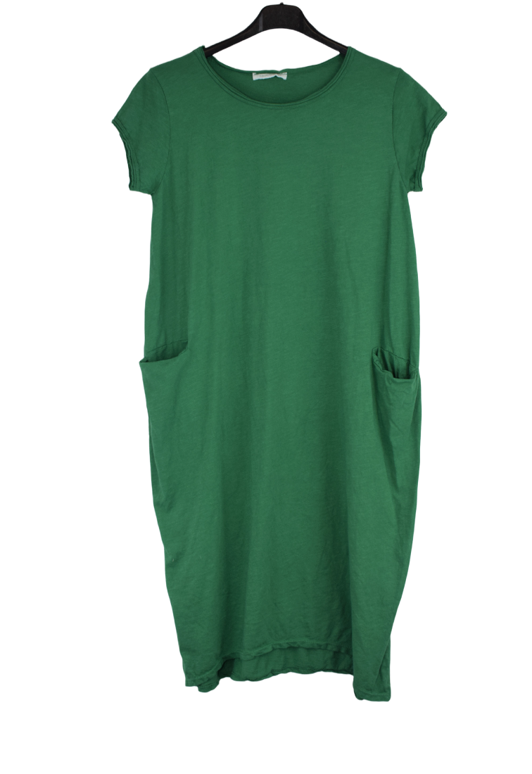 Ladies Italian Cotton Jersey Stretch Tunic Dress with Pockets