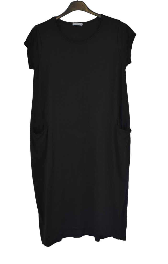 Ladies Italian Cotton Jersey Stretch Tunic Dress with Pockets