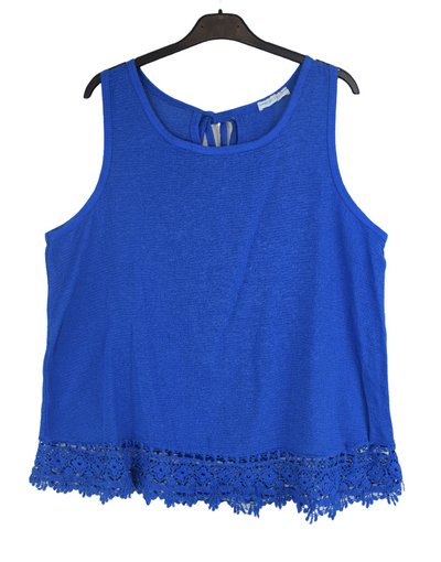 Ladies Sleeveless Italian Crochet Hem Vest Top