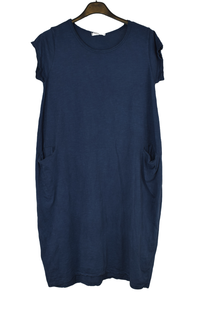 Ladies Italian Cotton Jersey Stretch Tunic Dress with Pockets