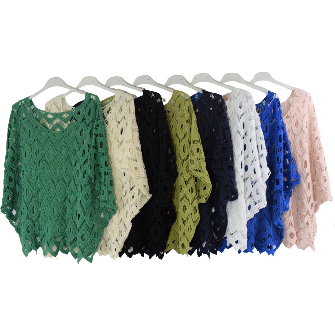 Ladies Italian Lagenlook 2-Piece Short Crochet Summer Tunic Top Set