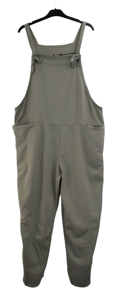 Ladies Italian Lagenlook Plain All-in-One Dungarees Jumpsuit