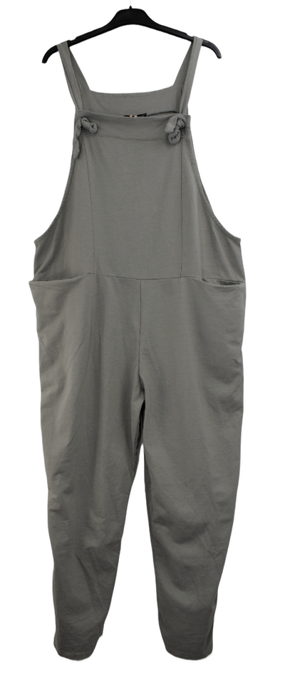 Ladies Italian Lagenlook Plain All-in-One Dungarees Jumpsuit