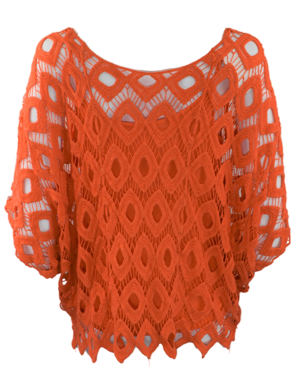 Ladies Italian Lagenlook 2-Piece Short Crochet Summer Tunic Top Set