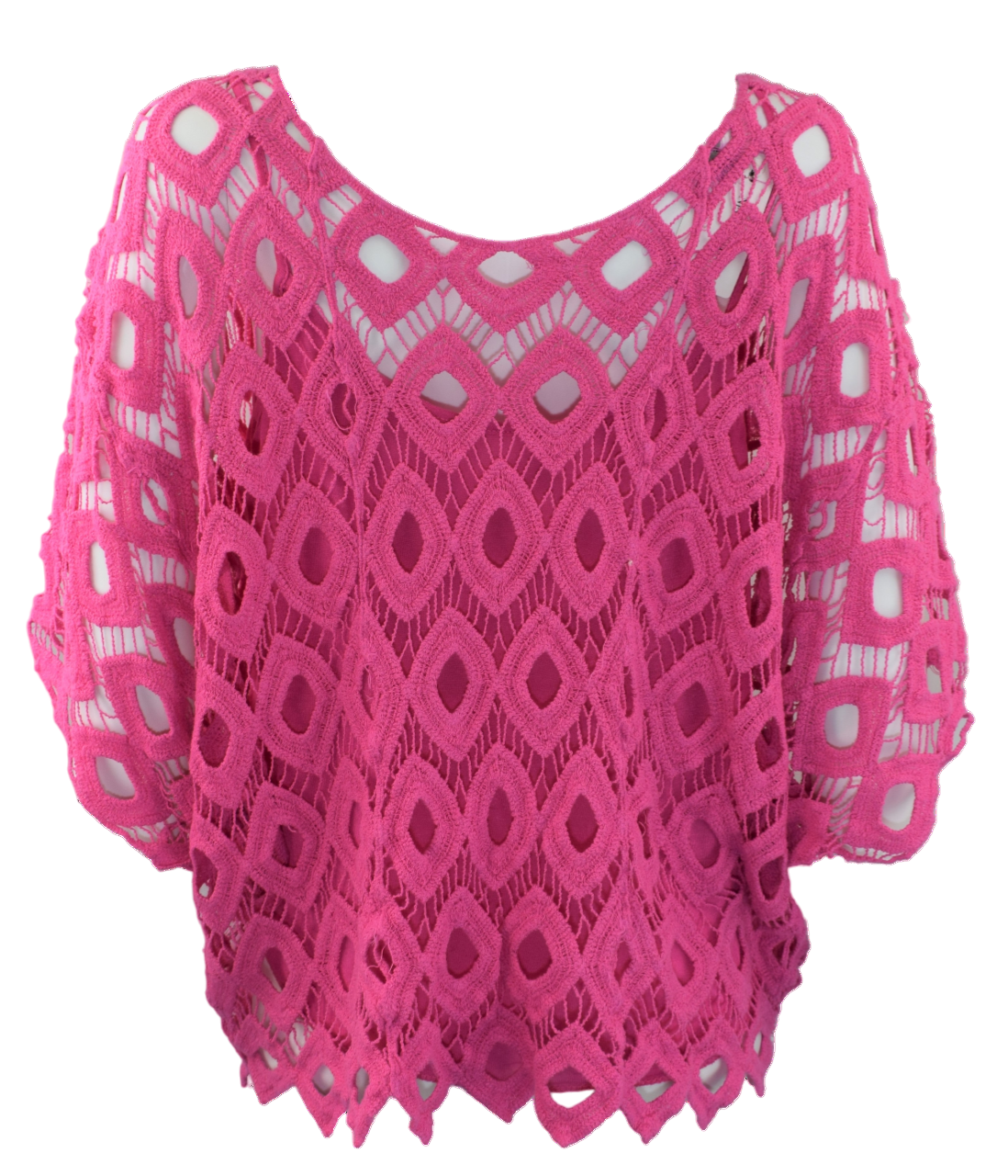 Ladies Italian Lagenlook 2-Piece Short Crochet Summer Tunic Top Set