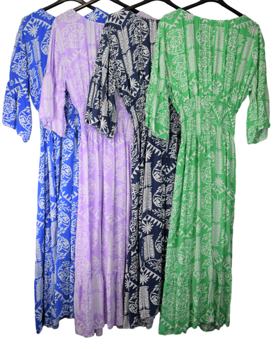 Ladies Italian Lagenlook Quirky Print Flare Sleeve Summer Maxi Dress