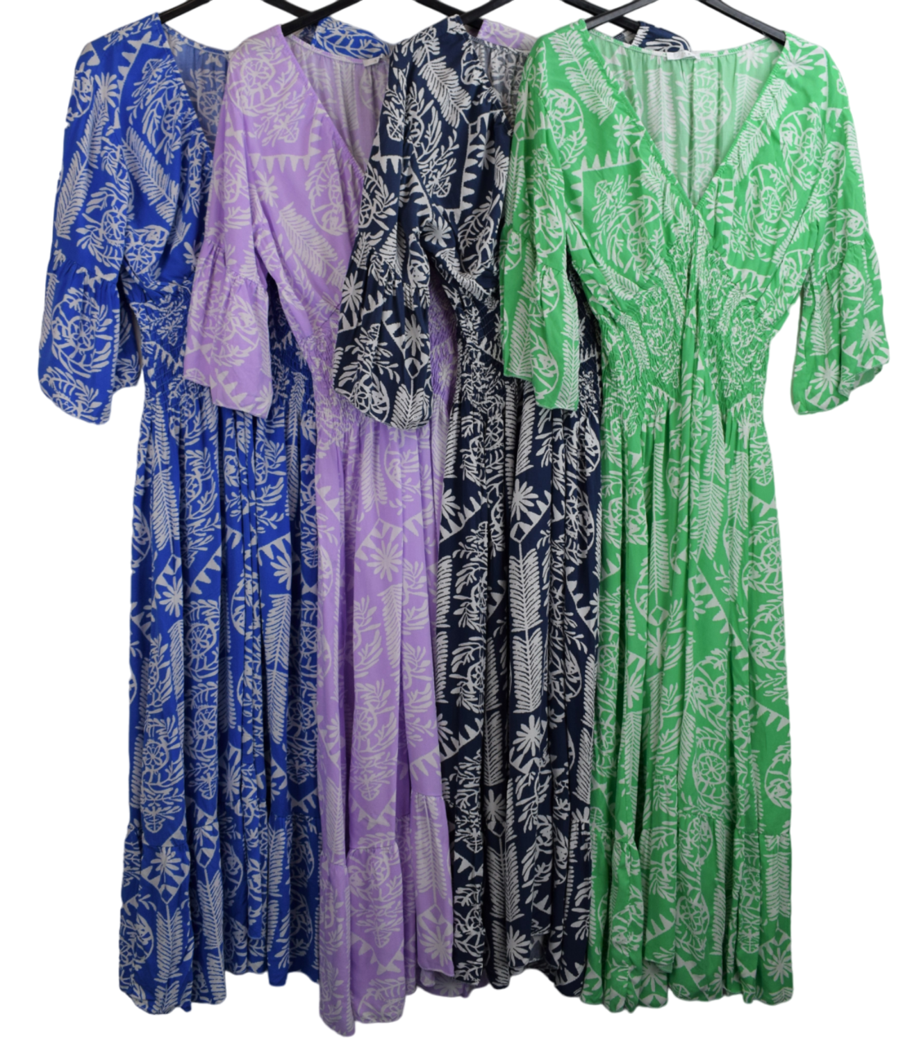 Ladies Italian Lagenlook Quirky Print Flare Sleeve Summer Maxi Dress