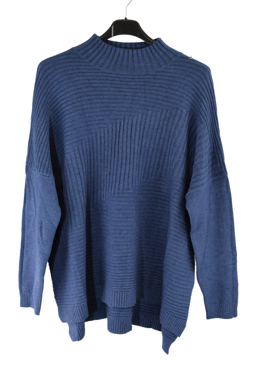 Ladies Italian Ribbed Design High Neck Jumper