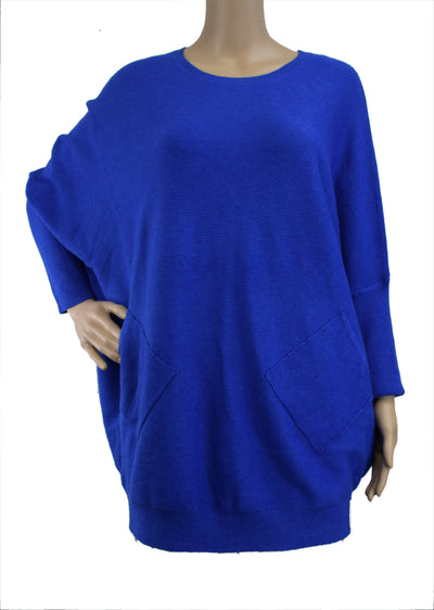 Ladies Italian Oversized Batwing Plait Design Jumper