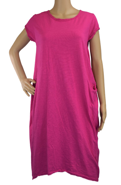 Ladies Italian Cotton Jersey Stretch Tunic Dress with Pockets