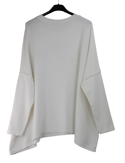 Ladies Italian Lagenlook Boxy Oversized Glittery Love Heart Top