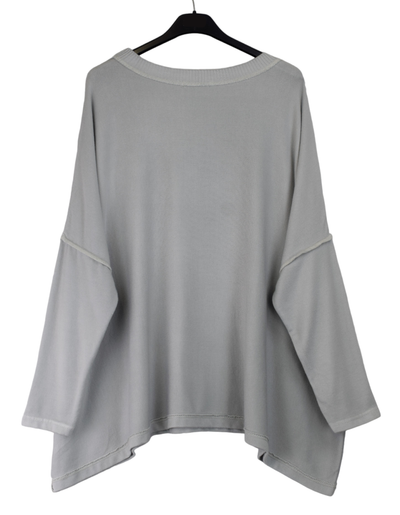 Ladies Italian Lagenlook Boxy Oversized Glittery Love Heart Top