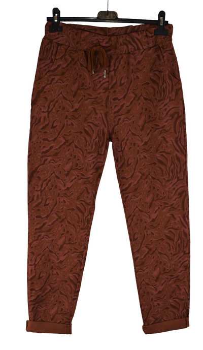 Ladies Italian Marble Print Magic Trousers